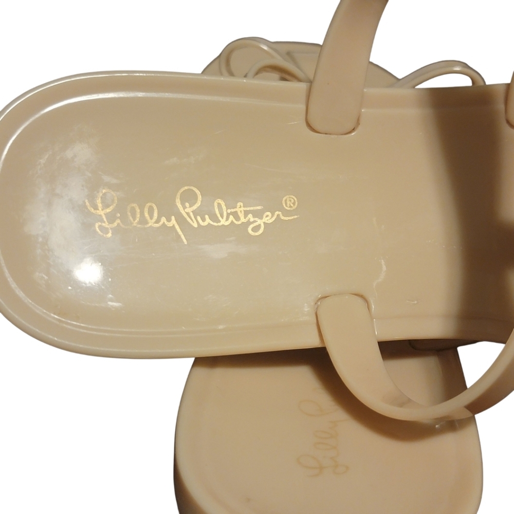 Lilly Pulitzer Harlow Jelly Bow Sandals Nude 10 - Picture 7 of 11